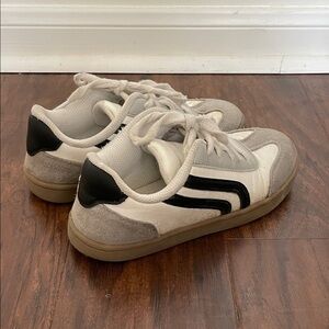 Stylish White and Black Sneakers